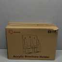 2 Pack Acrylic Brochure Holder 8.5 x 11 in, 2 Tier Brochure Display Stand with Removable Divider for 4 x 9 in Trifold Pamphlets, acrylic flyer holder 8.5 x 11 Stands for Flyer, Pamphlet, Magazine