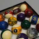 Gamesun 2-1/4”(57.15mm) Pool Ball Set, Pool Table Balls, Complete 16 Marble Billiard Ball Set