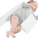 Baby Side Sleeper Weddge Adjustable Soft and Breathable Pillow (White)