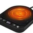 Smart Coffee Mug Warmer, 50W Fast Heating Coffee Warmer for Desk with 5 Temperature Control & 2-12H Auto Shut Off, Electric Large Panel Cup Warmer for Milk, Beverage, Candle, Matte Black