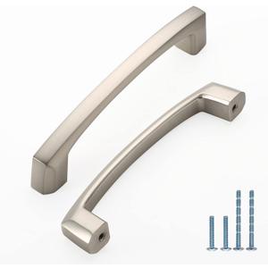 10 Pack 4 Inch(102mm) Kitchen Cabinet Handles Brushed Satin Nickel Cabinet Pulls Kitchen Cabinet Hardware Drawer Pulls for Dresser Cupboard Wardrobe (4"/102MM Hole Center, Brushed Satin Nickel)
