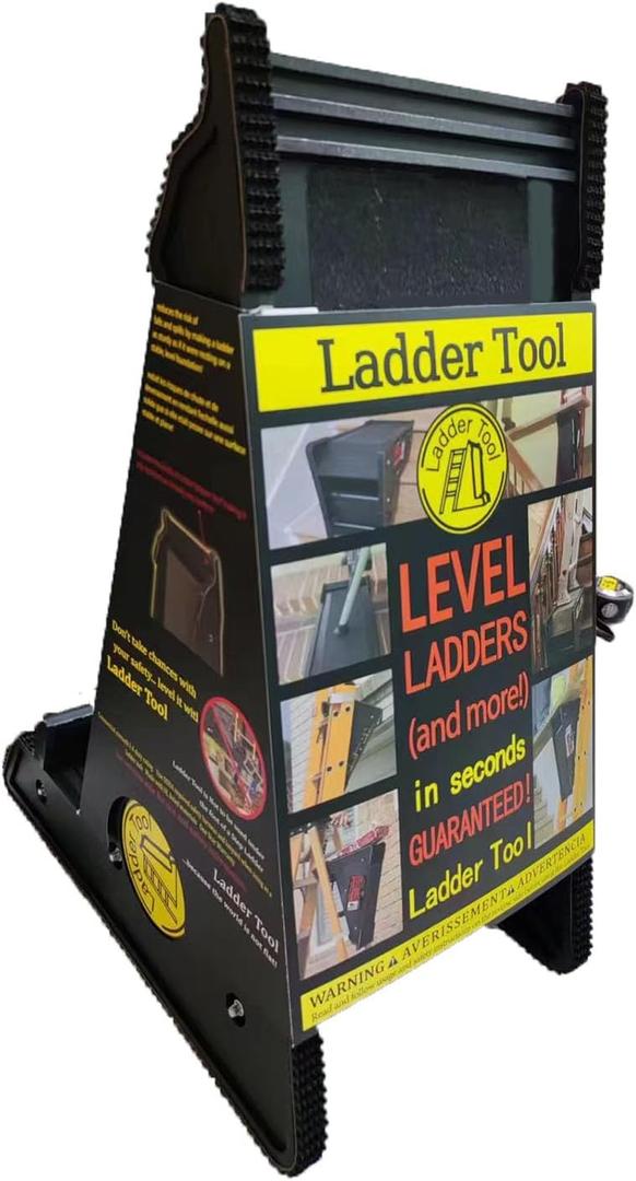 Ladder Leveler,Ladder Jacks,Ladder Stabilizer Tool with Storage Easy to Use for All Surfaces and Uneven Ground
