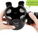 Accmor Stroller Cup Holder with Phone Holder, Bike Cup Holder, Universal Cup Holder for Uppababy Nuna Doona Strollers, 2-in-1 Cup Phone Holder for Stroller, Bike, Wheelchair, Walker, Scooter (All Black-2pc)