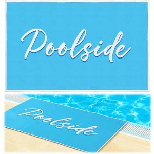 Nuanchu 24" x 36" Pool Mat for Floor Non Slip Pool Mat for Deck Accessories, Outdoor Swimming Poolside Seating Mats Summer Poolside Mats Rug for Beach Swimming Pools Lounging (Classic, Blue)