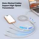 USB C Splitter Multi Charging Cable [2Pack 5ft], USB A/C to USB C QC 3.0 Fast Charging, 4 in 2 Multi Charger Cord with 4 Type C Ports for iPhone 17/16/15 Series, iPad Air/Pro, Samsung Galaxy, Tablets