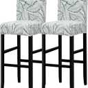 Lellen Bar Stool Covers- Jacquard Bar Stool Chair Cover with Backs,Barstool Covers Slipcovers,Stretch Barstool Seat Covers,Chair Protector Covers for Kitchen Dining Room Counter Island (2PCS, K50-g Pattern)