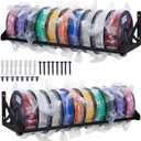 2 Pack 3D Printer Filament Storage Rack, Filament Rack Wall Mount, 3D Filament Storage Shelf, Filament Spool Holder for 3D Printer Rolls, Heavy Duty Metal Organizer for 3D Printing Studio