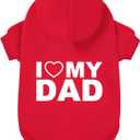 GreenJoy Dog Sweater Dog Hoodie Cold Weather Coat Hooded Sweatshirt for Puppies,Cats, Small Medium Large Dogs (Red(I Love My Dad), X-Large)