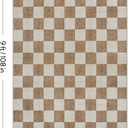 LIVEBOX Machine Washable Area Rug 6x9 Checkered, Non Slip Soft Large Bedroom Living Room Rug Farmhouse Neutral Classic Geometric Boys Rug, Indoor Carpet for Den Dorm Playroom(Brown,6'x9')