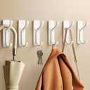pickpiff Self Adhesive Wall Hooks for Hanging - Stick On Holds 13 LB, Door Hooks for Towels, Coats, Purse, Bags, Hanger for Shower, Bathroom, Kitchen – Stainless, Metal, White 3 Pack