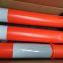 RoadHero 45 Inch Delineator Post with Base, Portable Orange Traffic Delineator Posts Cones with Reflective Collars for Parking Lots, Road Safety, Construction Events 3 Pack