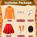 Halloween Costume for Girls - Deluxe Red Skirt Set with Wig, Magnifier Glasses, Socks & Accessories, XL(11-12Years)