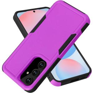 for Samsung Galaxy S24 FE Case Dual Layer Protective S24 FE Phone Case Heavy Duty Protection [Anti-Scratch] [Anti-Fingerprint] Non-Slip Shockproof Case for Samsung Galaxy S24 FE, Purple