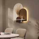 3D Textured LED Arched Modern Wall Art Decor for Living Room, 30x36 Inch
