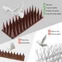 Bird Spikes, 20 Packs Bird Deterrent, Raccoon and Squirrel Deterrent, for Outdoor Repelling Birds and Reptiles, Squirrel Spikes for Fences and Roofs to Keep Birds AwayBrown