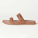 The Drop Women's Avona Two Strap Slide Sandals (6.5, Cognac)