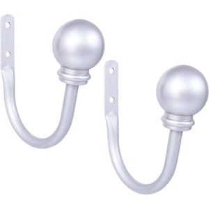 Kenney Chelsea Ball End Curtain Holdback Set, Antique Pewter, Set of 2