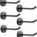 NearMoon Coat Hooks, Wall Mount Hooks for Hanging Hat Hurse Robe, 304 Stainless Steel Heavy Duty Towel Hangers for Bathroom Livingroom Hotel Kitchen Garage, 6 Pack (4 Inch, Matte Black)