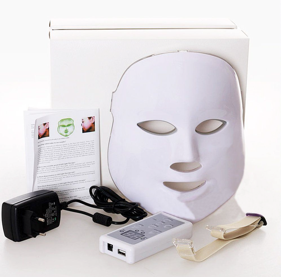 NORLANYA 3 Colors Photon LED Mask Skin Care Treatment for Pimples, Wrinkle, Blemishes - Handy Control Board - RED, BLUE, GREEN Light