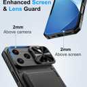 BXYJY for iPhone 17 Pro Max Case Wallet, 2 Privacy Screen Protectors, Card Holder (4-5 Cards), Slide Camera Cover, Military Grade Drop, Heavy Duty Men Women Phone Case for iPhone 17 Pro Max, Black