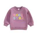 wybzd Toddler Boys Girls Easter Outfit Baby Kids Egg Star Crewneck Sweatshirt Oversize Pullover Bunny Shirt Holiday Clothes Purple Egg Star 12-18 Months (Purple)