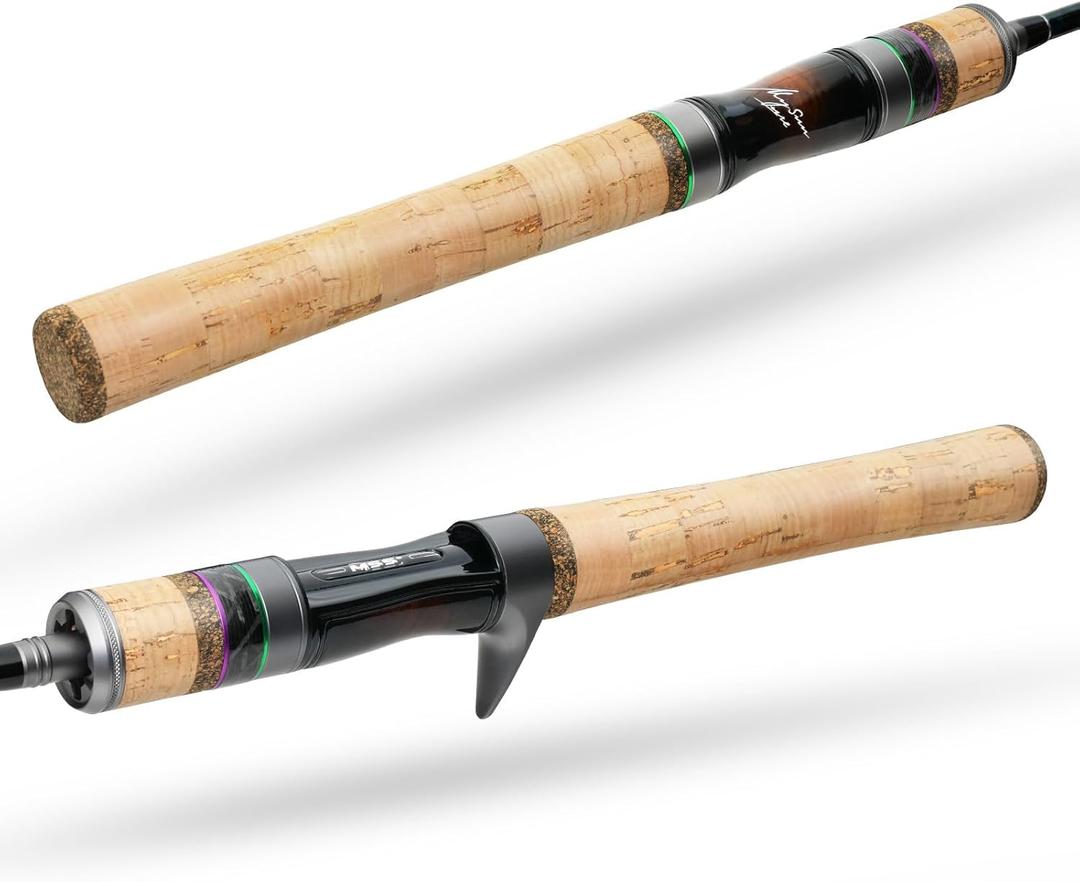 HANDING Magic L BFS Rod Ultralight Fishing Rod 2-Piece Spinning & Baitcaster Rod with Fuji O+A Guides Cork Handle 30T Carbon for Trout Crappie Bluegill Yellow Perch Sunfish White Bass Smallmouth