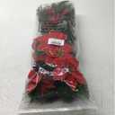 Hotop 6 Pcs Christmas Artificial Poinsettias Florals 19.6 Inch Large Christmas Poinsettia Decorations Red Green Christmas Flower Picks Stem for Christmas Tree Ornament Wreath DIY Xmas Party Decor