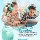 awatrue Kids Headphones for School Toddler Wired with Microphone Plug in Bulk Boys Headset Girls 3+ Year Old Green