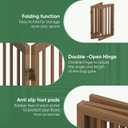 Dog Gates for Doorways, Freestanding Dog Gate Indoor, Foldable Pet Gates for Doorways Bedroom, Puppy Gate with Metal Support Feet, Room Divider 3 Panels (Dark Walnut)