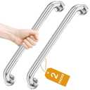 Gotega 2 Pack Shower Grab Bar, 24 Inch Stainless Steel Bathroom Grab Bar with Anti-Slip Knurled Grip, Heavy Duty Shower Handle Bath Handle, Safety Bars for Elderly or Handicapped (Polished)