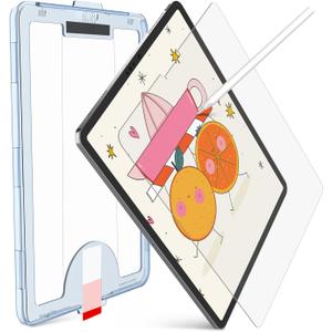 KCT Paperfeel Glass Screen Protector Compatible with iPad Pro 11 inch (2022&2021&2020&2018) / iPad Air 5th/4th (10.9 inch, 2022/2020) Draw as Paper, Anti Glare, EZ Kit | Tempered Glass, Screen Protector, Draw as Paper, with Matte Surface, EZ Kit