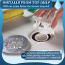 Shower Drain Replacement Kit for Fiberglass & Plastic Shower Pans, Installs from Top Only, Fits 2" Schedule 40 PVC/ABS, Cast Iron & Steel Pipes, 4" to 4.5" Drain Flange Openings, (Brushed Nickel)