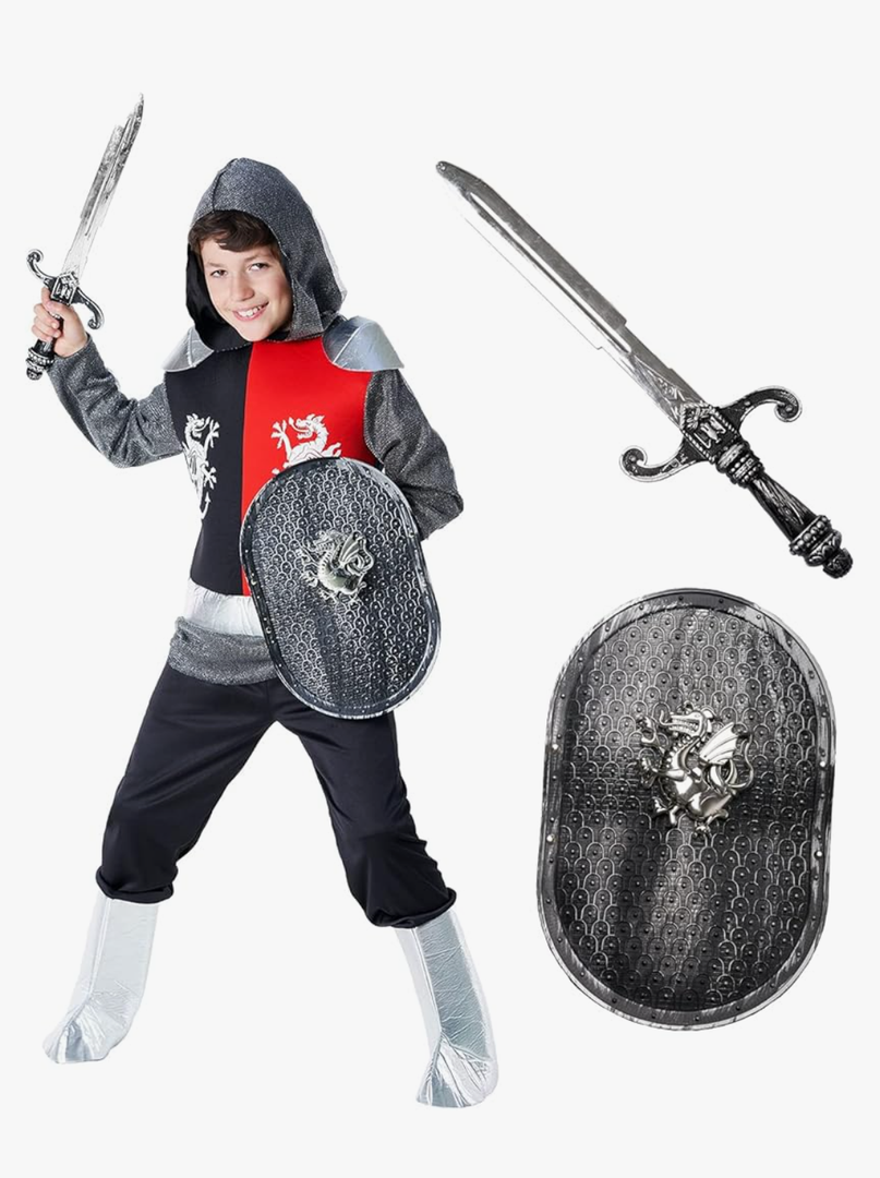 Morph Medieval Knight Costume for Kids - Boys Knight Armor Halloween Costume - Medieval Dress Up for Boys Size L