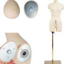 Female Sewing Mannequin Size 8, Professional Dress Form for Tailor Design and Display, Foam Body for Pinning, Height Adjustable Torso with Stable Metal Base (Without Arms Beige, 8)