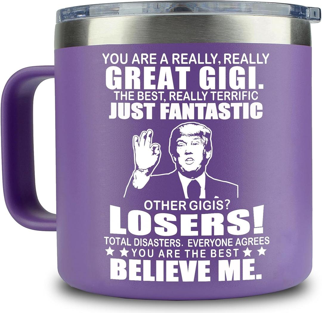 3 x Gigi Gifts for Grandma - Gigi Gifts, Best Gigi Gifts - Gigi Birthday Gifts - Gifts for Gigi From Granddaughter, Grandson for Birthday, Mothers Day, Christmas - 14oz Gigi Coffee Mug Purple