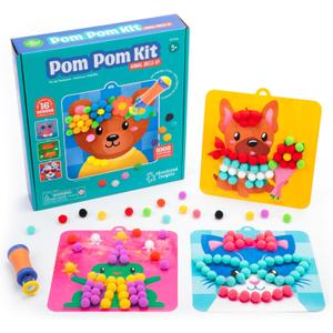 Educational Insights Pom Pom Kit: Animal Dress Up - Arts and Crafts for Kids 4-6, DIY Arts & Crafts Kits, Kids No Mess Activities, Preschool and Kindergarten Crafting Set, Toddler Craft Supplies
