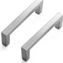 Ravinte 5 Pack Solid 3 Inch Center to Center Slim Square Bar Drawer Handles Kitchen Cabinet Handles Brushed Nickel Drawer Pulls Kitchen Cabinet Hardware Kitchen Handles Cabinet Pulls