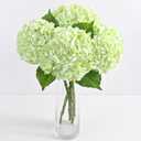 3 Pcs Real Touch Hydrangea Artificial Flowers, 21" Light Green Full Faux Hydrangea Flowers Latex Fake Flowers for Home Decor Party Floral Arrangements Wedding Bouquets Centerpieces Outdoor Decor