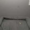 Furhaven Orthopedic Dog Bed for Large Dogs w/ Removable Bolsters & Washable Cover, For Dogs Up to 125 lbs - Faux Fur & Velvet Sofa - Smoke Gray, Jumbo Plus/XXL