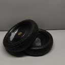 13" Flat-free Solid Tire and Wheel, with 5/8" Axle Bore Hole, 2.2" Offset Hub, Replacement 4.00-6 Wheelbarrow tire, Compatible with Garden Wagon Trolley Dolly, Pack of 2 