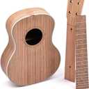 26 Inch DIY Ukulele Kit, Soprano Guitar Build Assembly Wooden Small Hawaiian Instrument Manual Handwork Custom Tools Accessories
