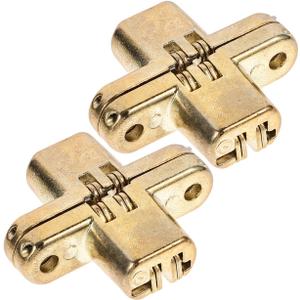 Healeved 6 Pcs Concealed Cabinet Hinges 1.64X1.3 Inch Self Closing Invisible Hinges for Kitchen Furniture Silent Flat Folding Hardware