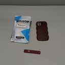 NITITOP Compatible with iPhone 12 Pro Case Cute Simple Wave Design Stylish Wavy Curly Frame with Wrist Adjustable Hand Strap Kickstand Grip Holder Soft Silicone Protective Cover - Red