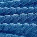 Throw Blanket for Couch - Flannel Fleece 3D Striped Ribbed Bed Blanket.Super Soft Blankets for Women Girls,Teacher Gifts Birthday Gifts Room Home Dorm Decor (Blue, Throw(50"x60"))