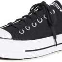 Converse Women's Chuck Taylor All Star Lift Floral Embroidery Low Top Sneakers (10.5, Black/White)