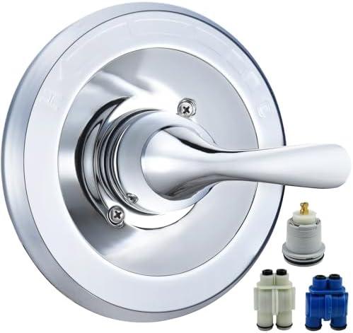 Replacement for Delta Classic 13 Series Single-Function Trim Kit, T13020 Chrome Shower Handle, Fit Delta Shower Valve R10000 Series (2 Style of Cartridge Included)