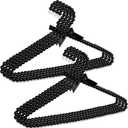 Concepts Premium Heavy Duty Pearl Hangers with Ribbon Trim for Wedding and Engagement Gowns - Slim Design Also Can Be Used for Suits and Shirts (Black, 8 Pack)