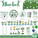 Golf 30th Birthday Decorations, 194 PCs Thir-Tee Golf Party Decor Tableware Supplies with Napkins Plates Forks Cups Straws Balloons Banner Tablecloths Cake Cupcake Toppers