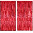 Colorfast FOIL Fringe Curtain Backdrop for Birthday, Graduation Celebration, Bachelorette, Valentines Party Celebration, Event Decoration (Color may vary)