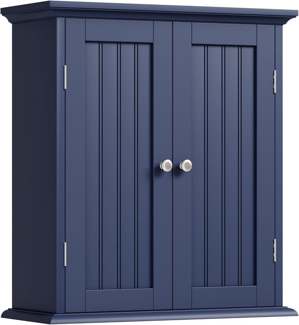 ChooChoo Bathroom Wall Cabinet with 2 Doors, Over The Toilet, 8.8"D x 21.1"W x 24"H